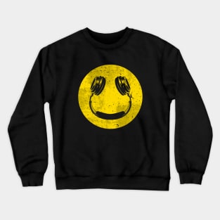 Smiley Music Face Headphones Crewneck Sweatshirt